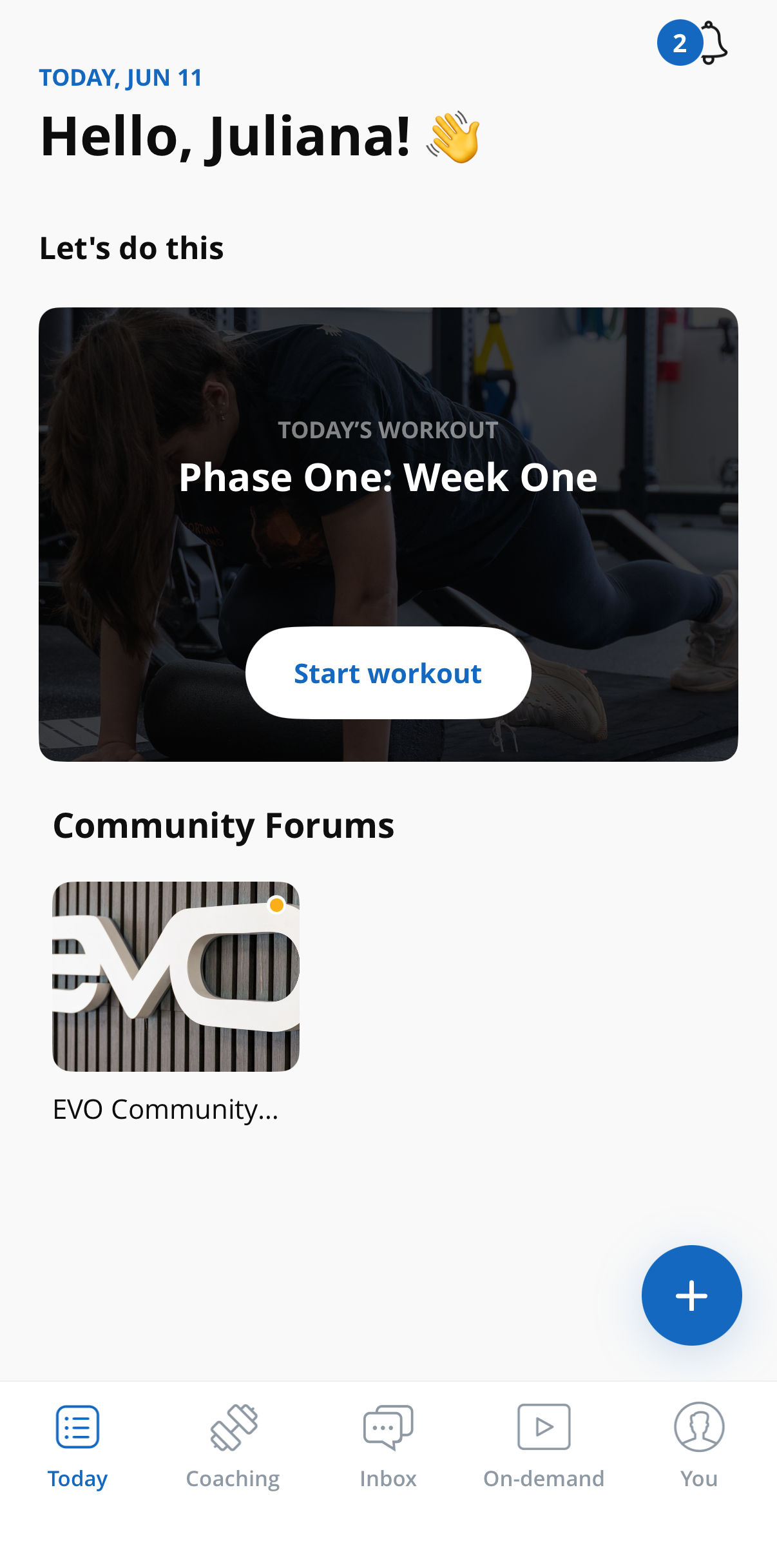 The Heel Pain Reset home screen in the EVO Health App