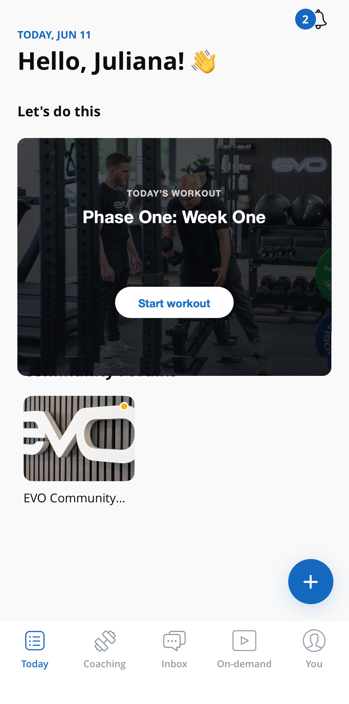 The Neck & Shoulder Reset home screen in the EVO Health App